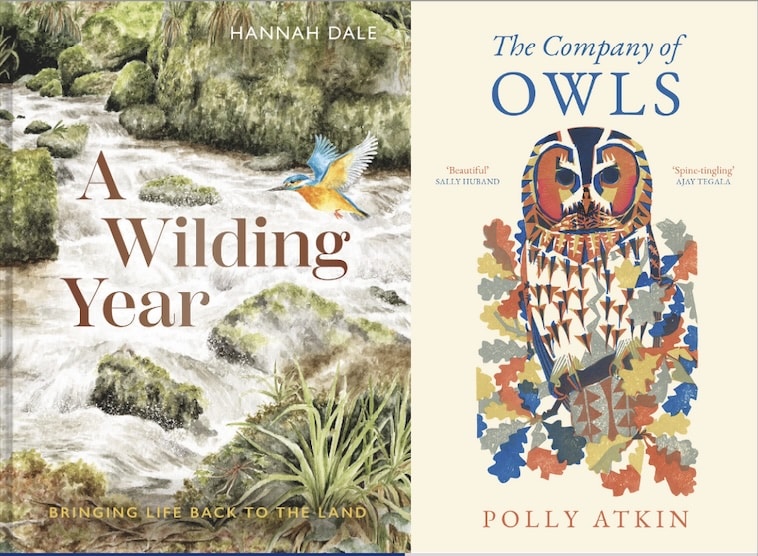 Book cover images of A Wilding Year and The Company of Owls