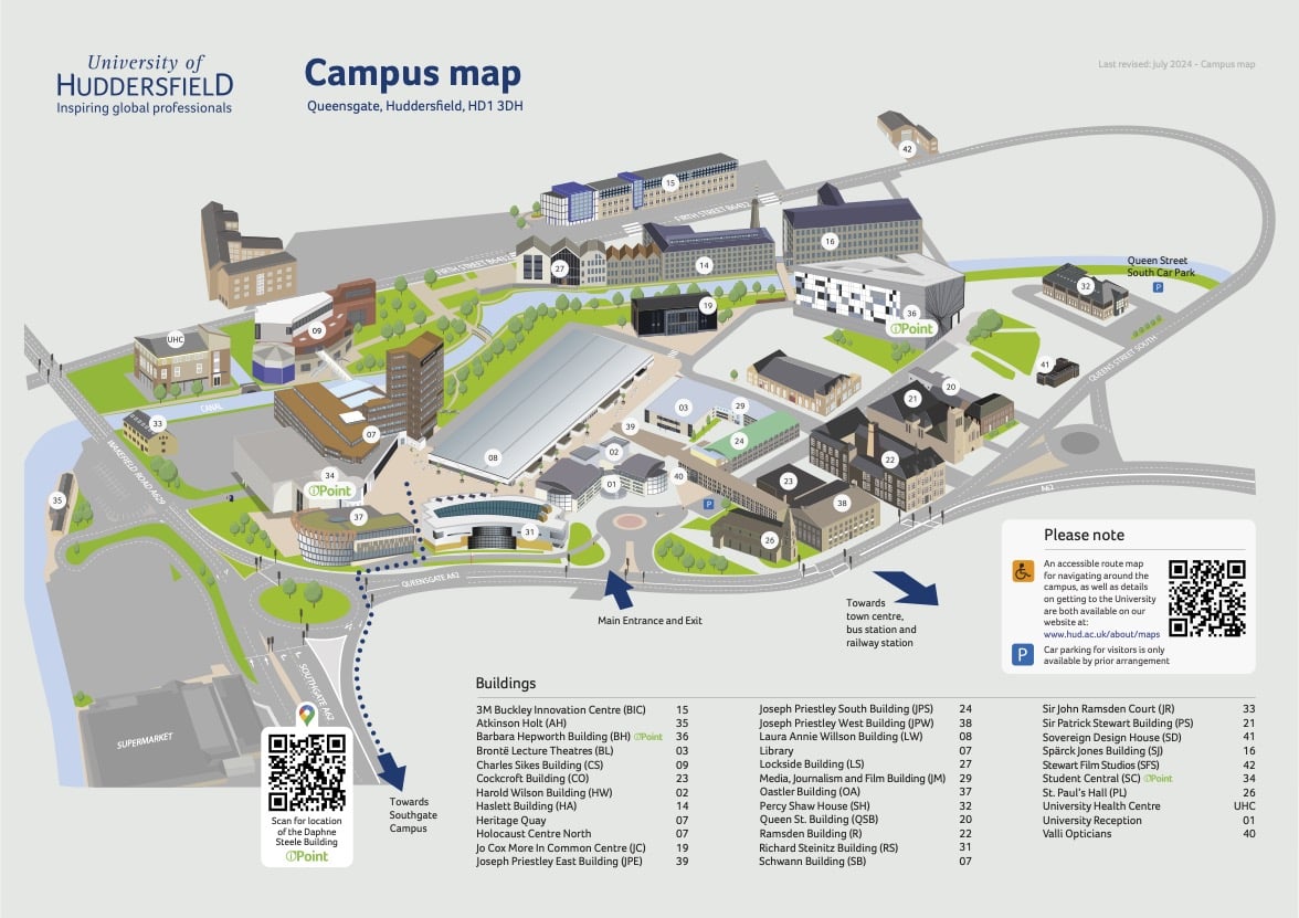 University of Huddersfield campus map